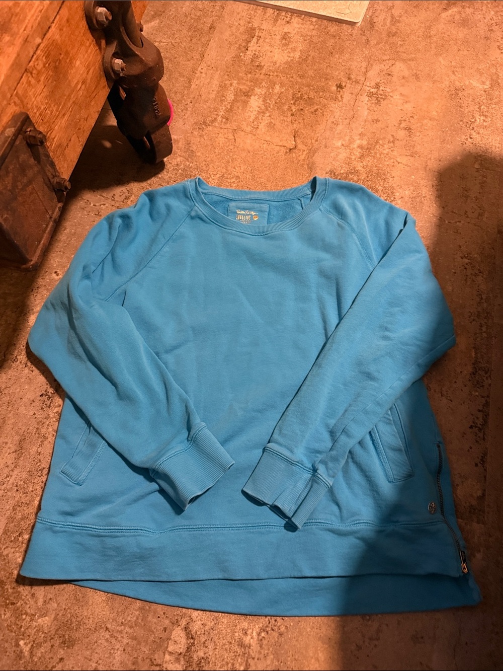 Lilly Pulitzer Blue Crewneck Pullover Sweatshirt with side zips